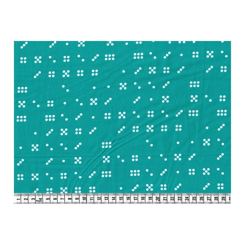 Stof med prikker, Domino Dots i turkisgrn, Michael Miller Fabrics ,  pr. m