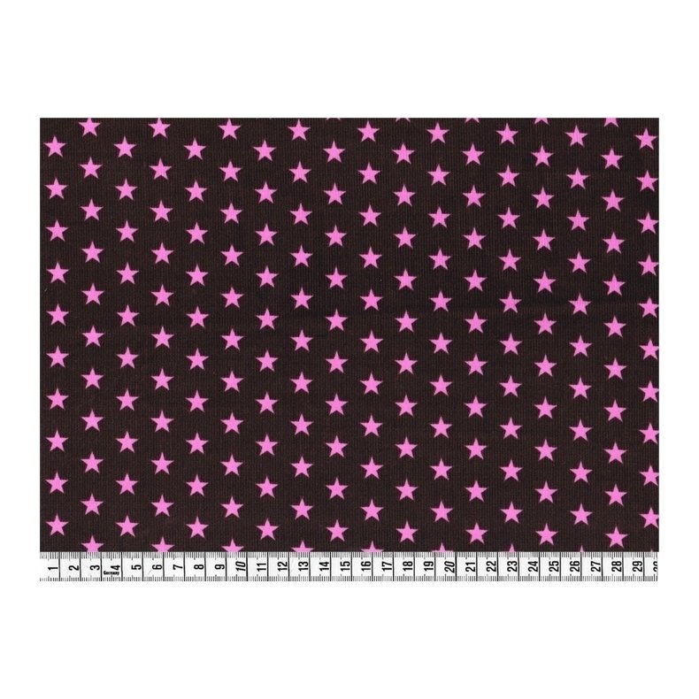 StofRest 0,6 m. Babyfljl stof med stjerner, brun/pink