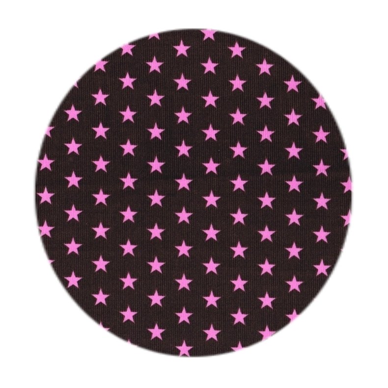 Babyfljl stof med stjerner, brun/pink, pr. m.