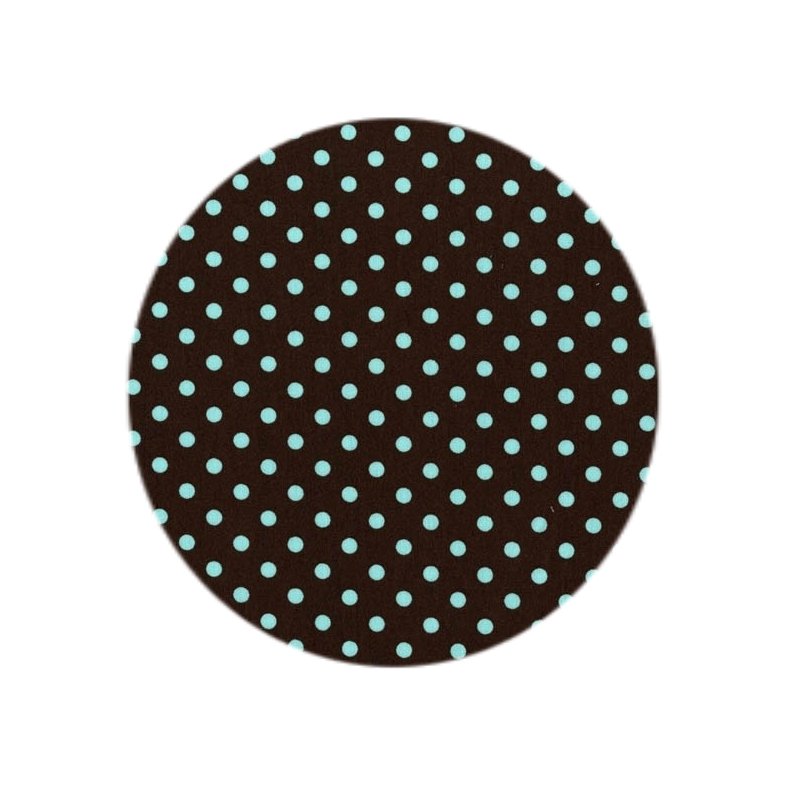 Stof med prikker, Michael Miller Dump Dot, aqua/choko, pr. m.