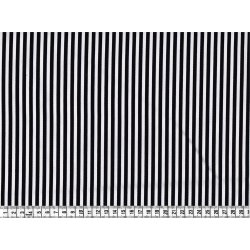 Stof - Twill med smalle striber, sort/hvid, pr. m.