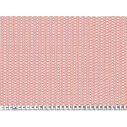 Bomuldsstof, Sm kryds ornamenter i koralpink, pr. m.