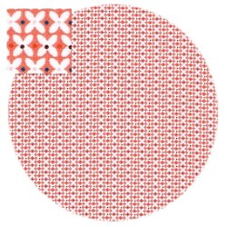 Bomuldsstof, Sm kryds ornamenter i koralpink, pr. m.