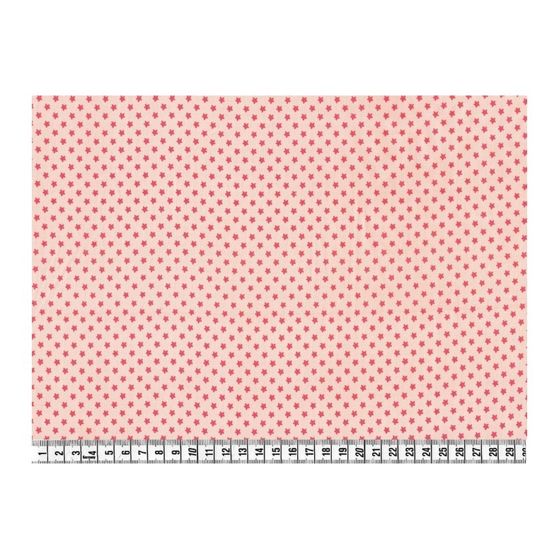 Bomuldsstof, Sm stjerner koral p pudderrosa bund, pr. m.