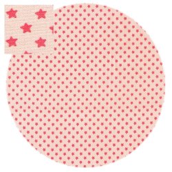 Bomuldsstof, Sm stjerner koral p pudderrosa bund, pr. m.