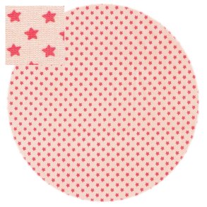 Bomuldsstof, Sm stjerner koral p pudderrosa bund, pr. m.