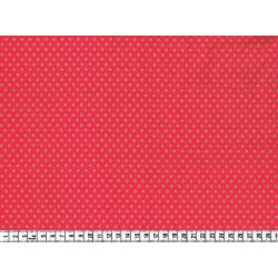 Let bomuldsstof med mini prikker, koral/nougat, pr. m.