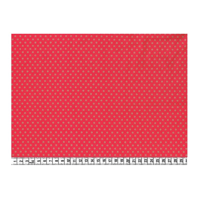 Let bomuldsstof med mini prikker, koral/nougat, pr. m.