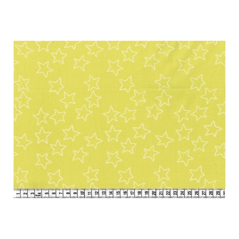 Babyfljlstof, stjerner, Stella corduroy, citrongul, pr. m.