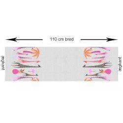 StofRest 0,55m Bomuldsstof med borderprint, Giraffe Garden Blue