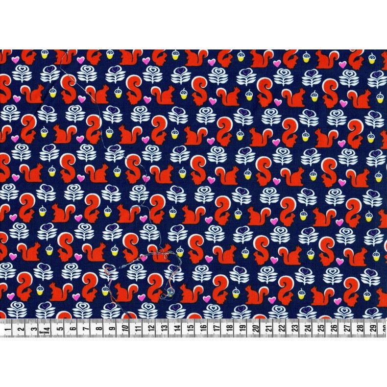 Stof med egern, Squirrels, Michael Miller Fabrics, pr. m.