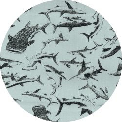 Kokka - Japansk Stof med hajer, grey, pr. m.