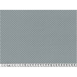 Bomuldsstof med prikker, gr/hvid, pr. m.