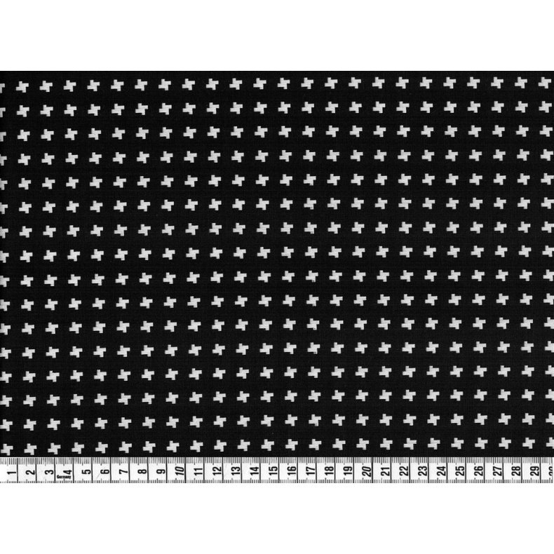 Jaquardstof i sort og hvid, pr. m.