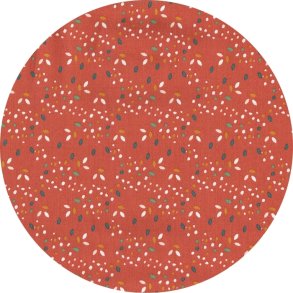 kologisk Bomuldspoplin. Leaves, rust, pr. m.