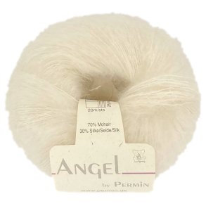 Angel i rhvid. Permin KidMohair + Silke, pr. 25 g.