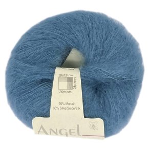 Angel i Dusty Blue. Permin KidMohair + Silke, pr. 25 g.