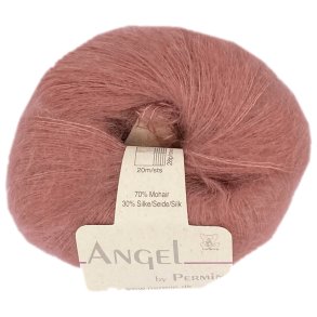 Angel i gammelrosa. Permin KidMohair + Silke, pr. 25 g.