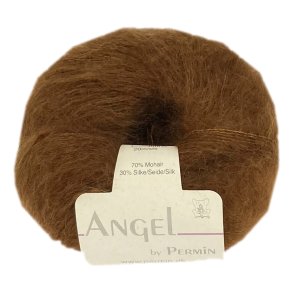Angel i brun. Permin KidMohair + Silke, pr. 25 g.
