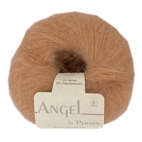 Angel i lys kobber. Permin KidMohair + Silke, pr. 25 g.