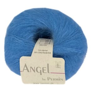 Angel i lys turkis. Permin KidMohair + Silke, pr. 25 g.