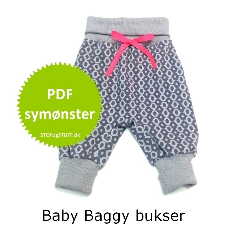 Baby Baggy Bukser, Symnster i PDF, str. 0-24 mdr.