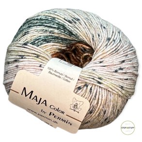 Maja Color by Permin bomuldsgarn, gr�n/kobber fv. 23 pr. 50 g.