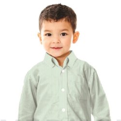 StofRest 1,15 m. Bomuldspoplin. Stribet stof i terracotta og rhvid