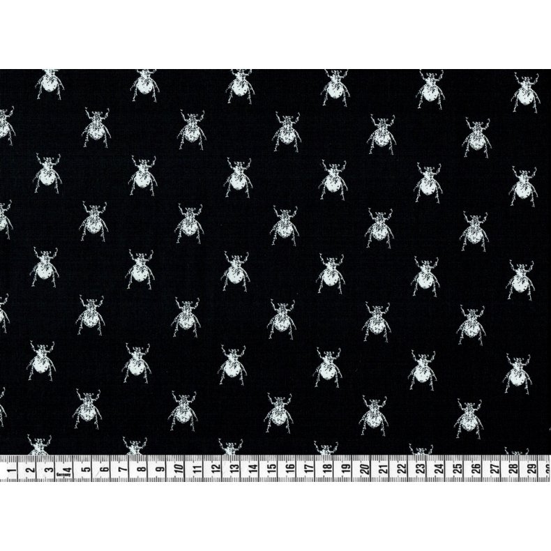 StofRest 0,85 m. Bomuldsstof med biller, Goth Bugs