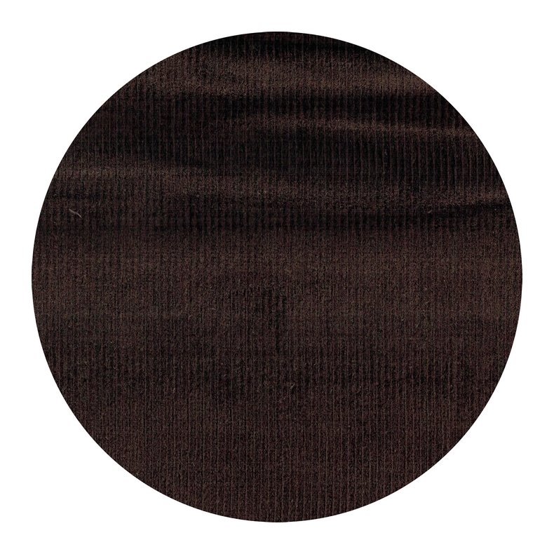 Bredriflet (8 wales) fljl stof, mrk brun, pr. m.