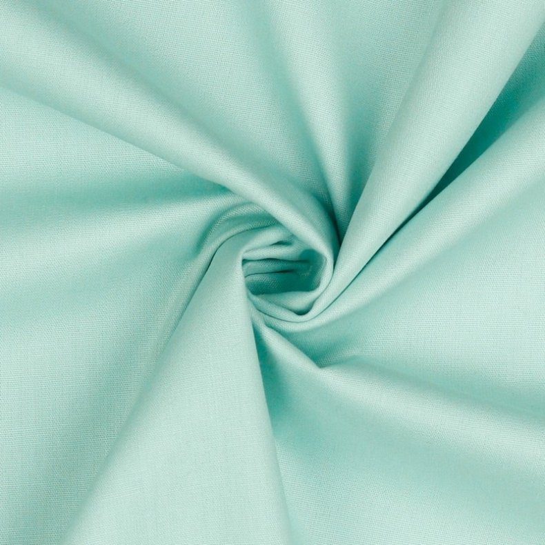 Bomuldsstof i ensfarvet aqua mint, pr. m.