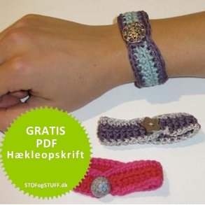 Gratis PDF hkleopskrift, Armbnd med fin knap