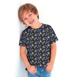 kologisk Jerseystof med rumraketter, pr. m