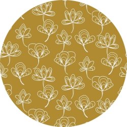 Canvas stof med Ginkgo Biloba blomster, pr. m.