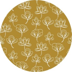 Canvas stof med Ginkgo Biloba blomster, pr. m.