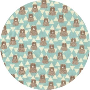 Canvas stof med bjrne. Kokka Trefle Bears, pr. m.