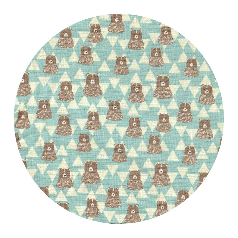 Canvas stof med bjrne. Kokka Trefle Bears, pr. m.