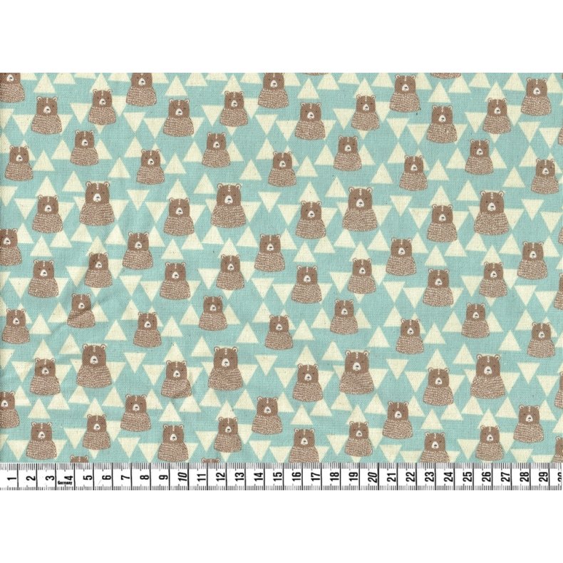 Canvas stof med bjrne. Kokka Trefle Bears, pr. m.