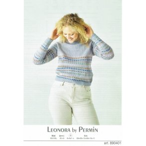 Strikkekit. Raglanbluse med prikker i Leonora by Permin, str. xs-xxl