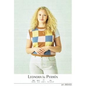 Strikkekit. Ternet vest i Leonora by Permin, Str xs-xxl, fra