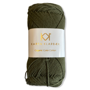 Dark Olive. kologisk bomuldsgarn. Karen Klarbk. Pr. 50 g.