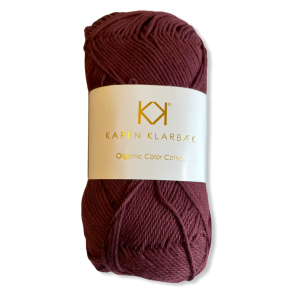 Aubergine. kologisk bomuldsgarn. Karen Klarbk. Pr. 50 g.