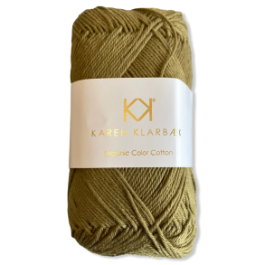 Warm Olive. kologisk bomuldsgarn. Karen Klarbk. Pr. 50 g.