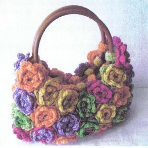 Hkleopskrift: Taske af hklede blomster, pr. stk.