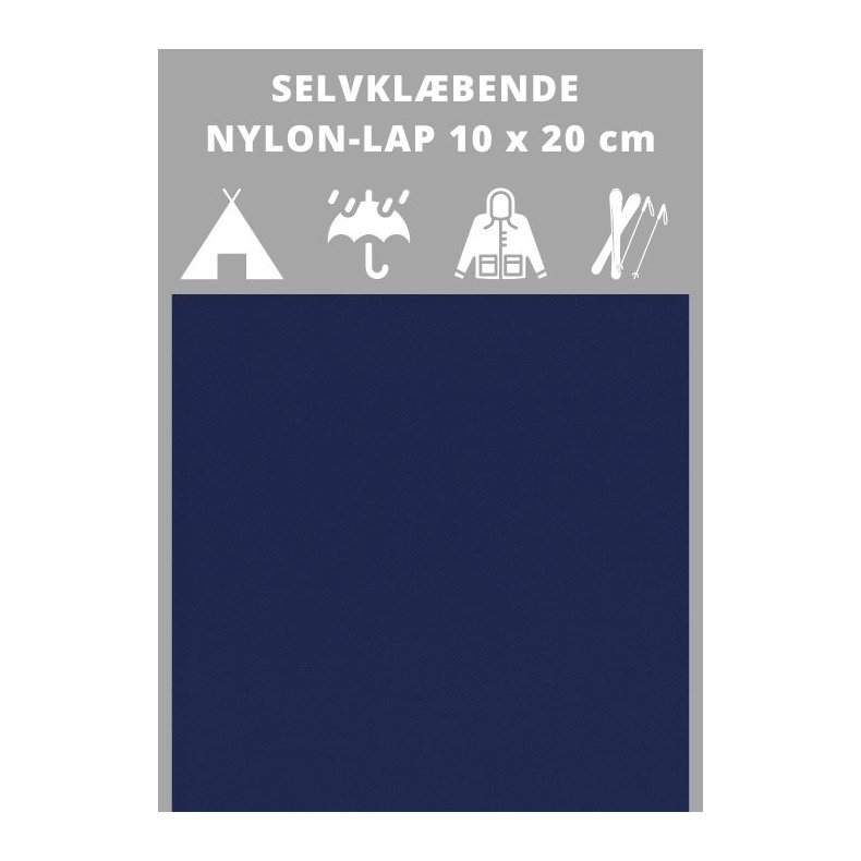 Selvklbende nylon lap, mrkebl. Reparationslap