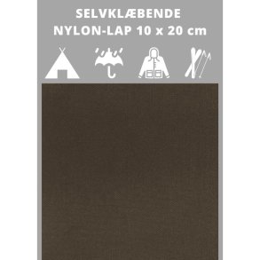 Selvklbende nylon lap, mrkbrun. Reparationslap