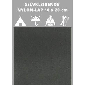 Selvklbende nylon lap, mrkgr. Reparationslap