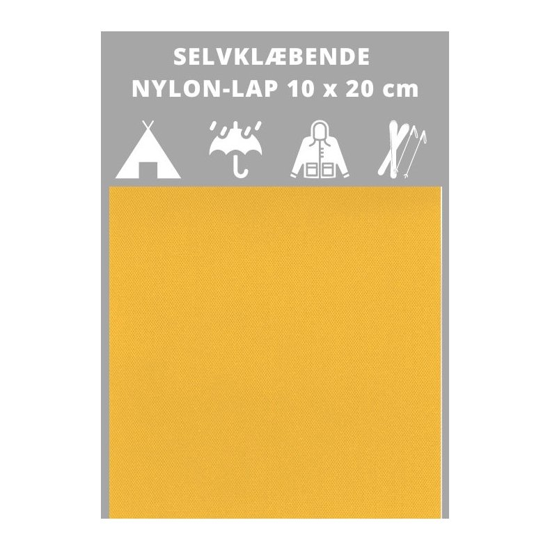 Selvklbende nylon lap, gul. Reparationslap.