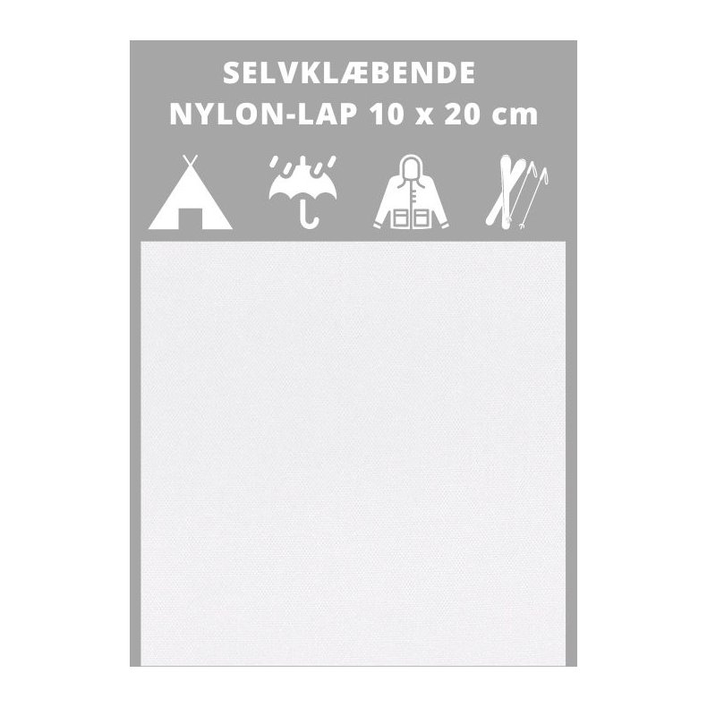 Selvklbende nylon lap, hvid. Reparationslap