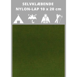 Selvklbende nylon lap, khakigrn. Reparationslap